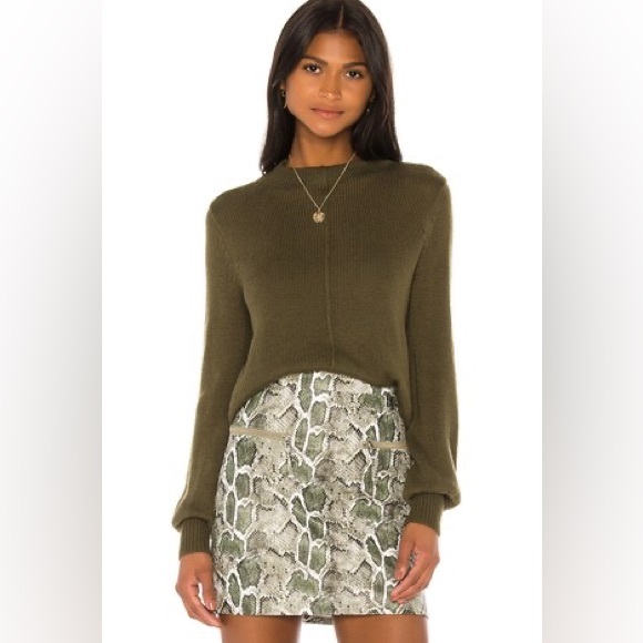 NWT Song of Style Cicily Faux Leather Mini Skirt White Green Python Snake Print - Picture 1 of 6